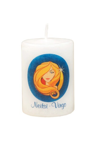 Handmade candle with astrological symbol Virgo