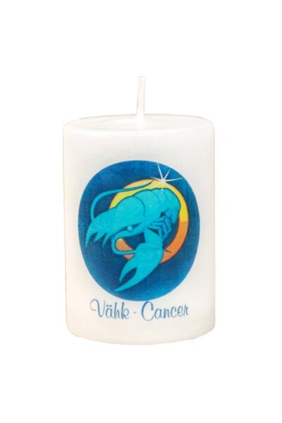 Handmade candle with astrological symbol cancer