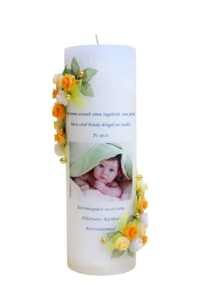 Decorated christening candle 110h
