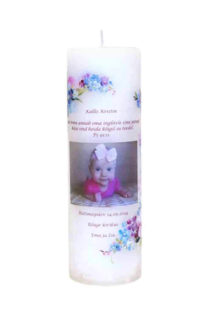 Handpainted christening candle 110h
