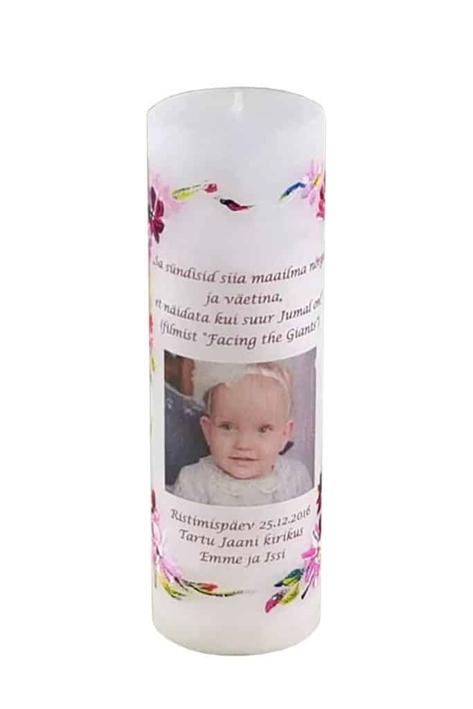 Handpainted christening candle 110h