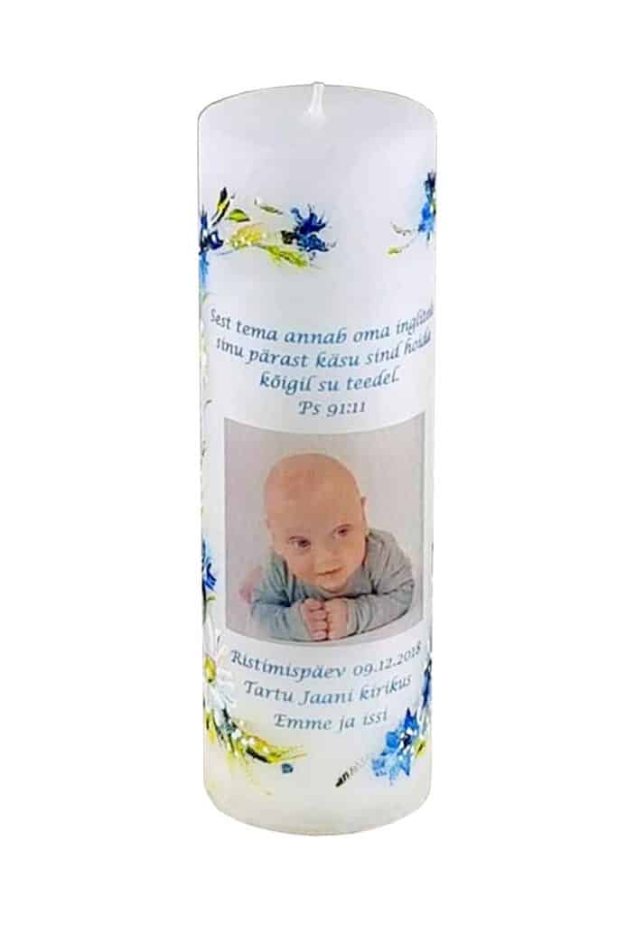 Handpainted christening candle 110h