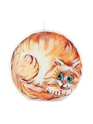 maalitud ovaalne küünal kass Võhma valgusevabrik