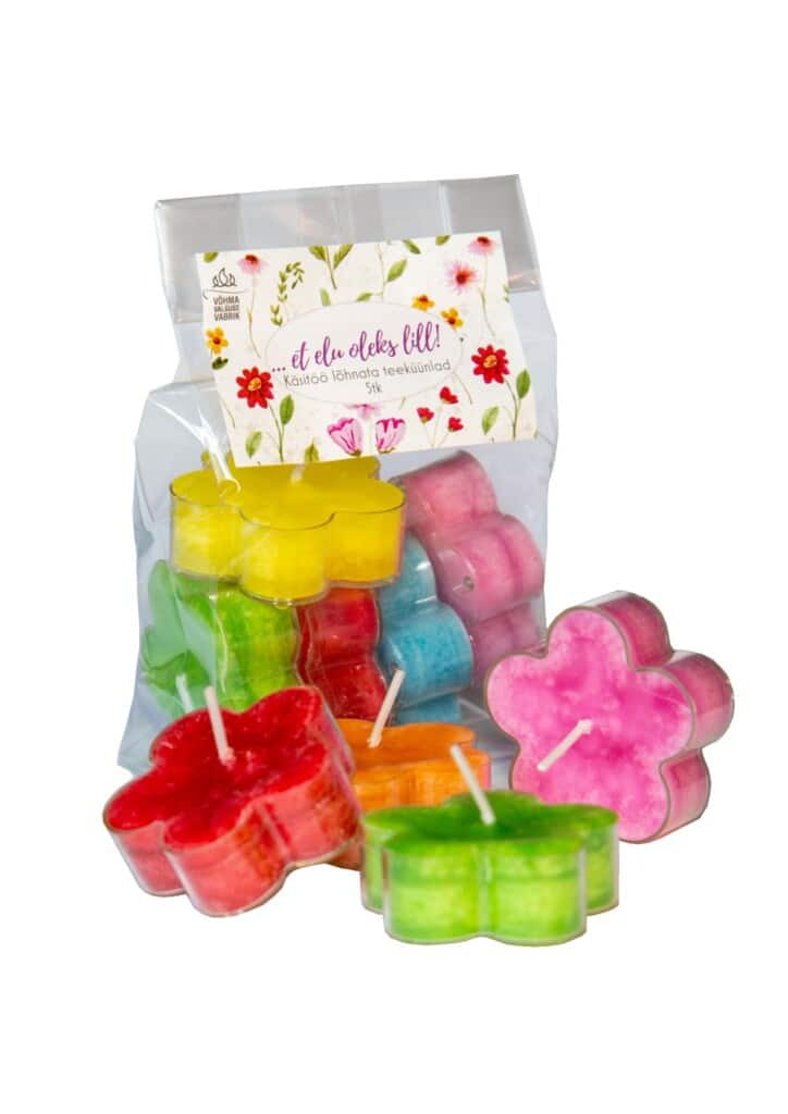 Flower Tealight Candles 5pc, unscented