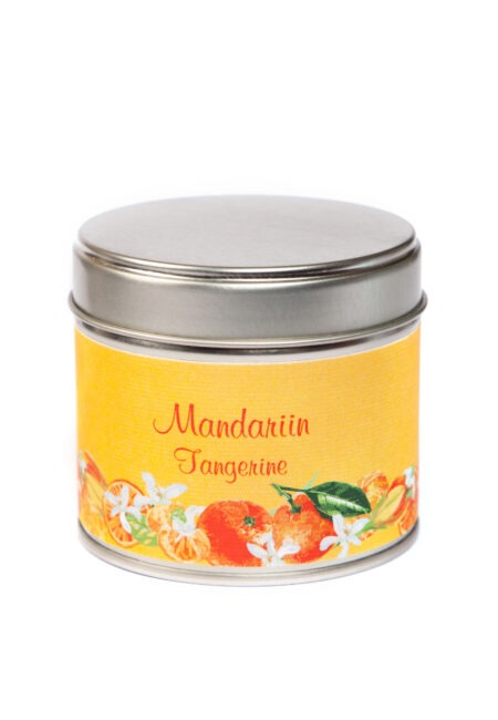 Scented tin candle "Mandarine" võhma Valgusevabrik handmade