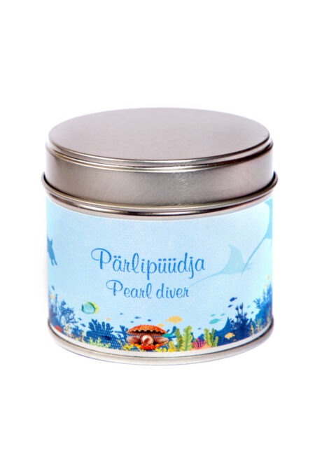 Scented travel tin candle "Pearldiver" võhma valgusevabrik handmade