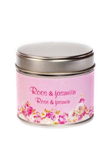 Scented travel tin candle "Rose & jasmine" võhma valgusevabrik