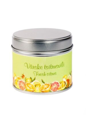 Scented travel tin candle "Fresh citrus"
