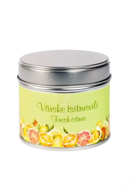 Scented travel tin candle "Fresh citrus"