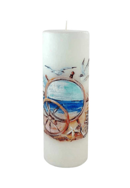 maalitud küünal "Merele" võhma valgusevabrik käsitöö