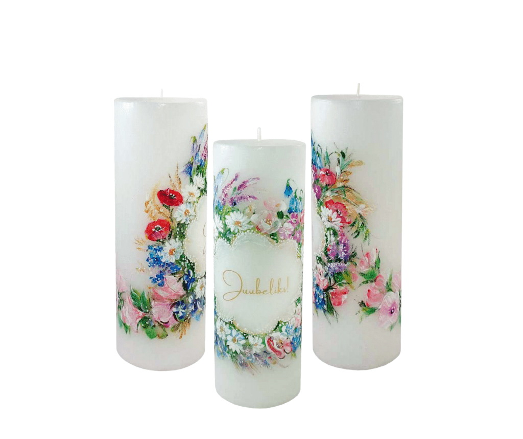 Hand-painted candle 