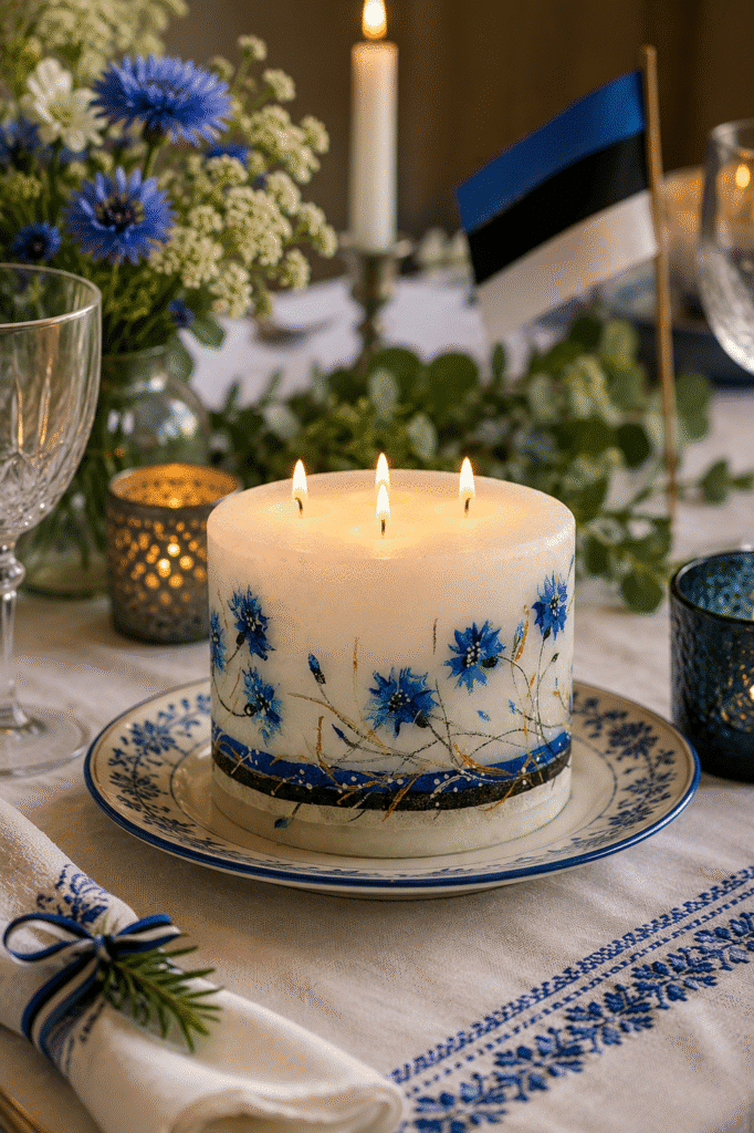 Hand-painted pillar candle My fatherland