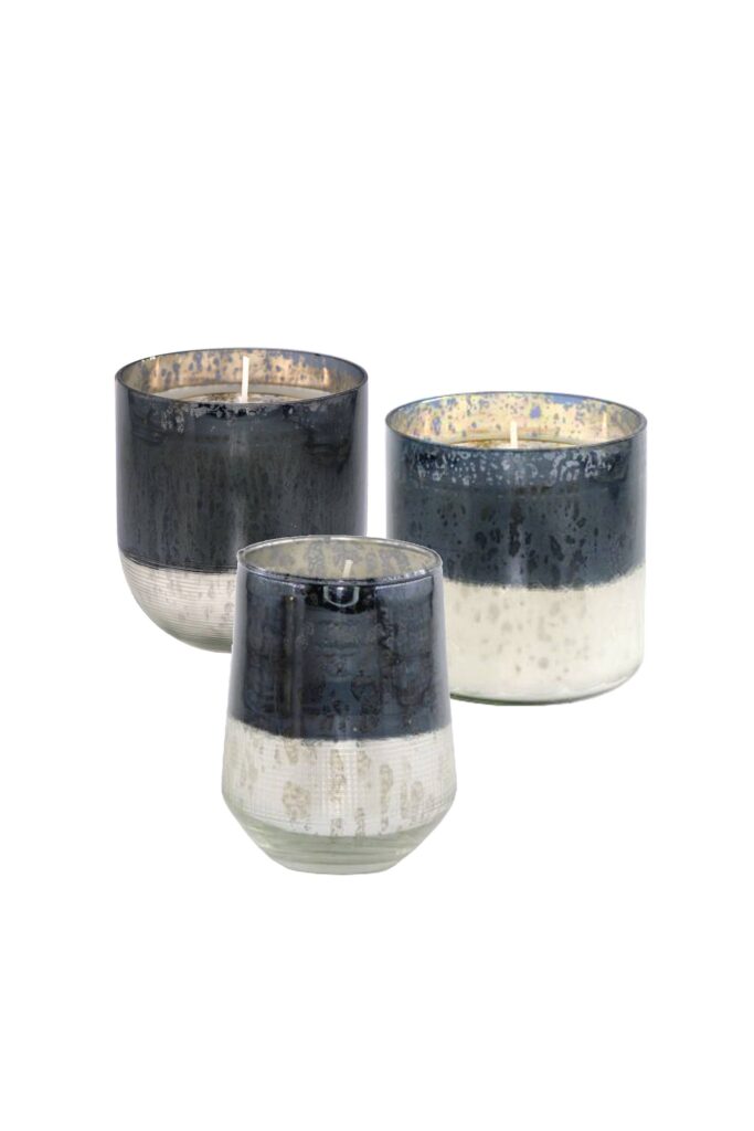 Black glass candle 