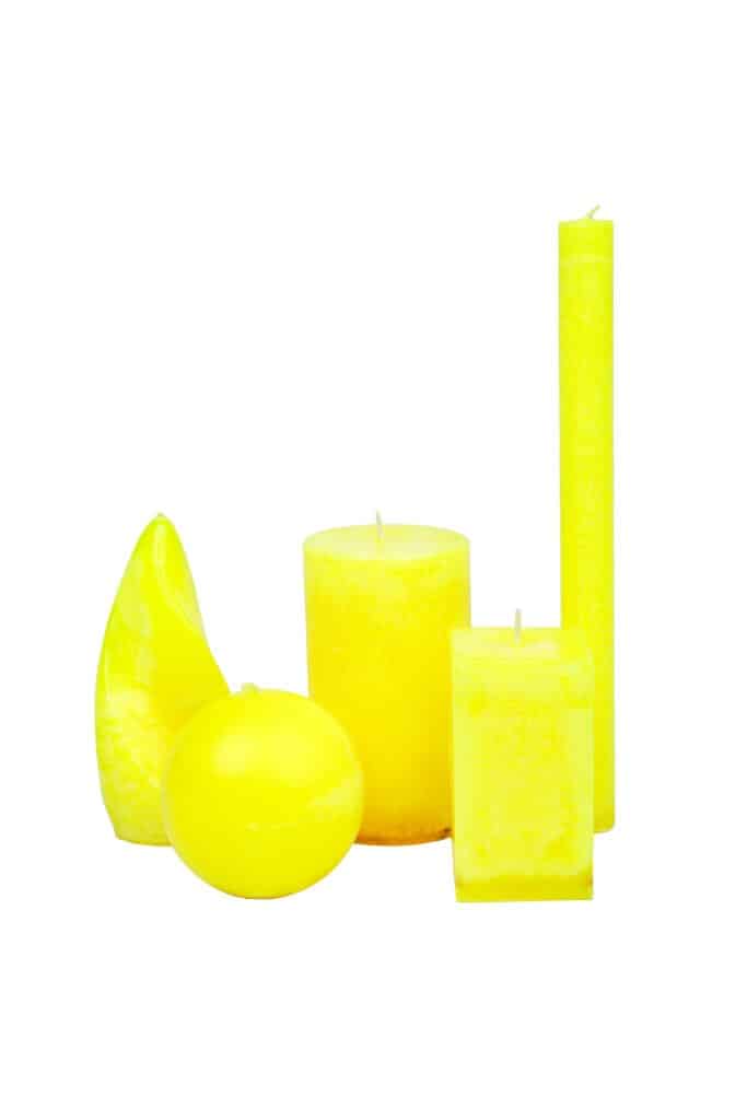 Neon yellow candle