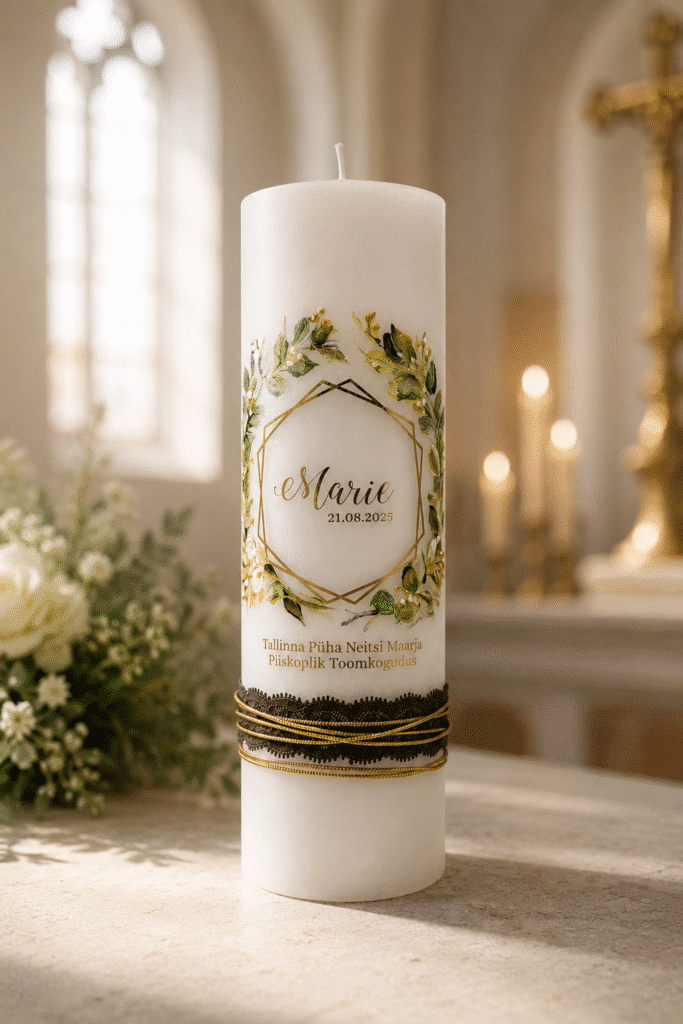 Christening candle Circle of life