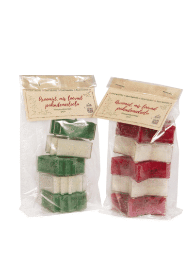 erikujulised lõhnaga teeküünlad