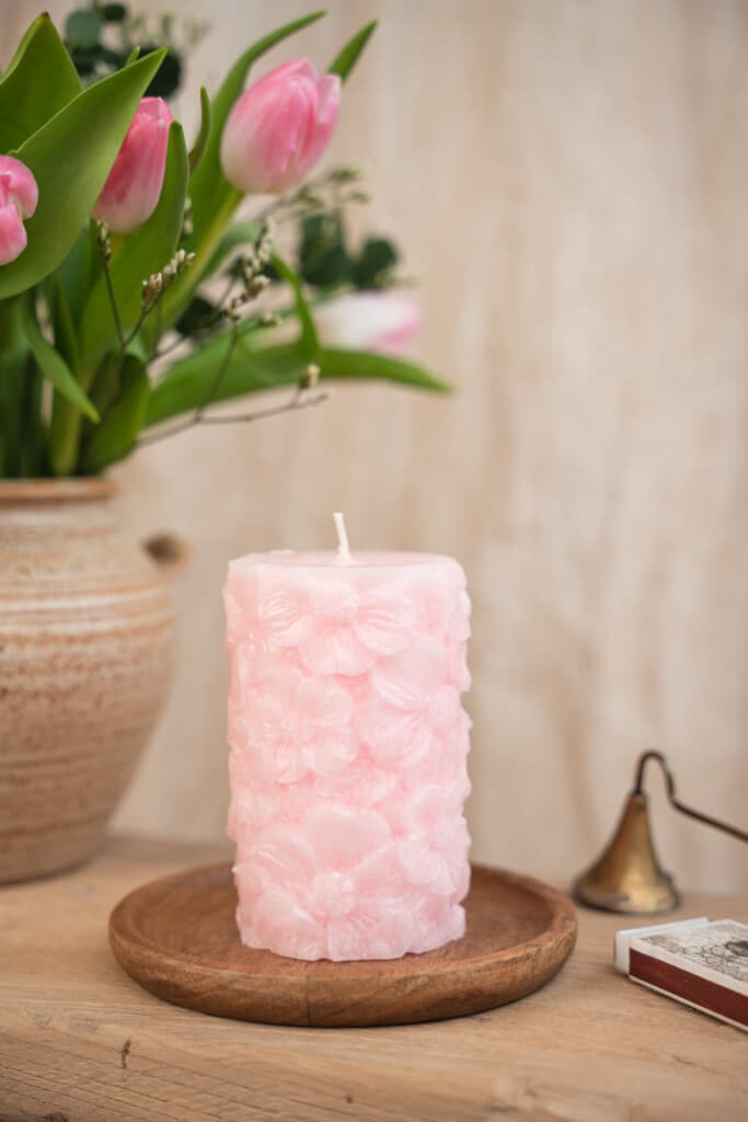 Scented Candle With Floral Pattern