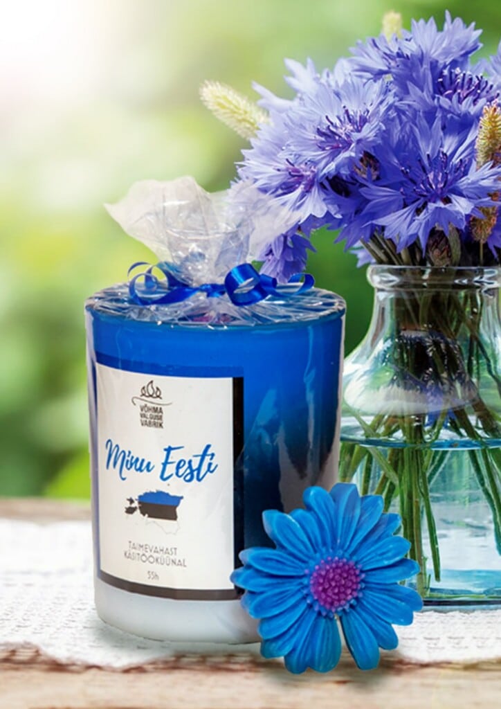 Taimevahast rukkilillega küünal Minu Eesti