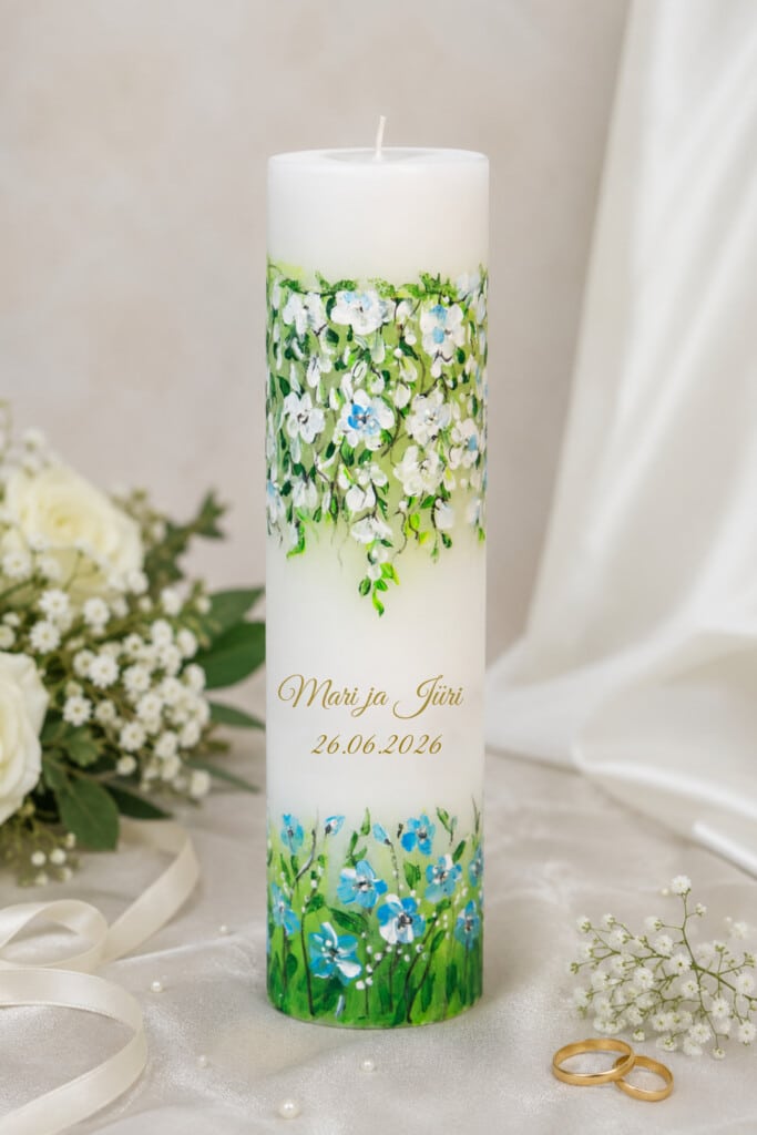 Wedding candle for parents Cascade of Blossoms