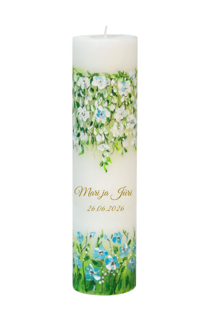Wedding candle for parents Cascade of Blossoms
