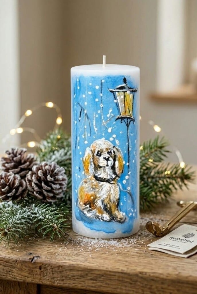 Handpainted Candle