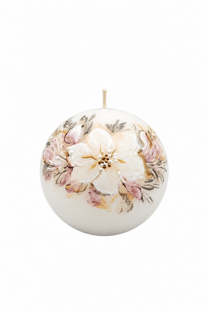 Hand-painted round candle
